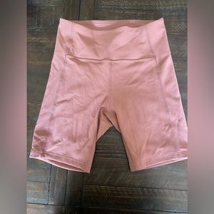 Lululemon high waisted bike shorts, size 8; color blush/rose